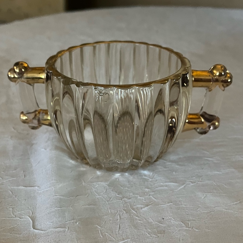 Vintage Sugsr Bowl with  Gold Trim